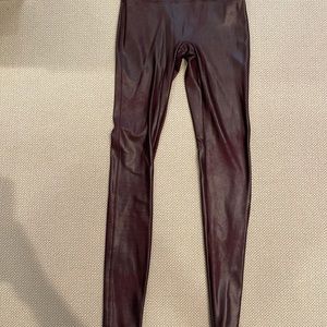 Merlot Spanx Faux Leather Leggings.